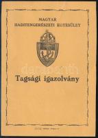 1944 Magyar Haditengerészeti Egyesület tagsági igazolvány / Hungarian Navy Assoc. ID: