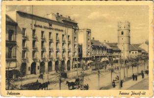 1942 Debrecen, Ferenc József út, villamos, Magyar Általános Hitelbank (EK)