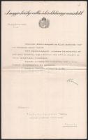 1941 Hóman Bálint (1885-1951) vallás- és közoktatásügyi miniszter (Bárdossy-kormány, 1941. április 3.-1942. március 9.) aláírása, egy huszti gimnáziumi tanári kinevezésen, fejléces papíron, hajtott,1941. dec. 3.