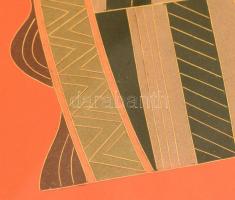 Anya gyermekével. Jelzett tűzzománc kép. paszpartuban, keretben. 30x30 cm / Mother with child enamel...