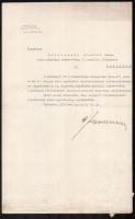 1939 Reményi-Schneller Lajos (1892-1946) pénzügyminiszter (második Teleki-kormány, 1939. február 16.-1941. április 3.) aláírása, egy m. kir. pénzügyi számvevőségi I. osztályú főtanácsosi kinevezésen, 1939. jun. 30., hajtott.