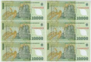 Románia 2000. 10000L (6x sorszámkövető) T:I Romania 2000. 10000 Lei (6x sequential serials) C:UNC Krause P#112