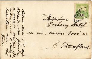 1916 Kövesd, Cuiesd; K.u.k. katonák egy régi Opel autóval / Hungarian soldiers with a vintage Opel a...