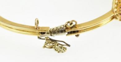 Arany (Au) 14 k. Szecessziós stílusú karreif 1 db cca. 0,25 ct briliánssal, 21 db kis briliánssal ék...