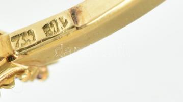 Arany (Au) 14 k. Szecessziós stílusú karreif 1 db cca. 0,25 ct briliánssal, 21 db kis briliánssal ék...