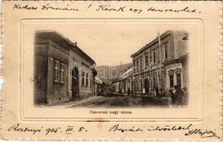 1905 Rozsnyó, Roznava; Csucsomi Nagy utca. Pauchly Nándor kiadása / street
