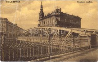 1907 Kolozsvár, Cluj; Szamosi vashíd. W.L. 13. / Somes river bridge (fa)