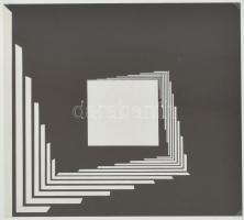 Marcello Morandini: Geometrikus kompozíció. Szitanyomat, papír. Jelzett a hátoldalán. Üvegezett fa keretben, 27x27 cm.