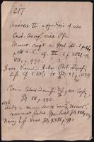 1852 Toldy Ferenc (1805-1875) az MTA titkárának autográf nyugtája Wenczel Gusztáv (1812-1891.) bölcs...