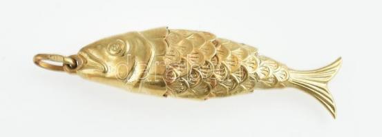 Arany (Au) 14 k. Hal medál, hajlékony (Besamim Havdala judaica / judaika). jelzett, nettó: 3 g
