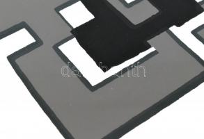 Frank Magda (1914-1997): Geometrikus szoborterv. Szitanyomat, papír, jelzett, számozott (25/40), üve...