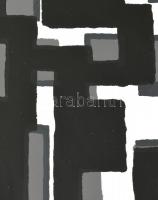 Frank Magda (1914-1997): Geometrikus szoborterv. Szitanyomat, papír, jelzett, számozott (25/40), üve...