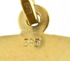 Arany (Au) 14 k. Medál vésett lóhere motívummal, jelzett, nettó: 3 g