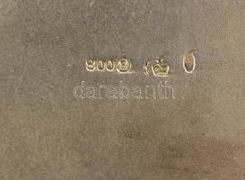 Ezüst (Ag) Tubákos szelence, zománc díszítő bordűrrel. Jelzett. 7x5x1 cm, bruttó: 94 g