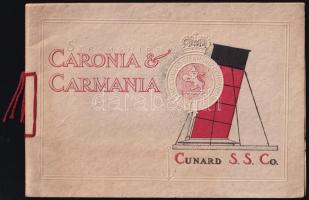 cca 1930 Az Cunard lines Caormina & Carmania nevő gőzhajóinak ismertető füzete. 24 oldal képpel. 48p. / Steamship booklet with photos