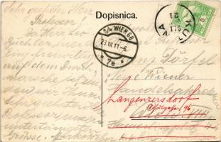 1911 Kutina, Obcina i Rmk. crkva / községháza és római katolikus templom / town hall and church (EK)