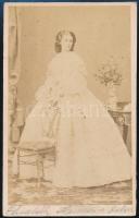cca 1860 Wittelsbach Erzsébet királyné (1837-1898) Sisi, Ferenc Jószef felesége, vizitkártya Angerer. / Queen Sisi- photo 10x6 cm