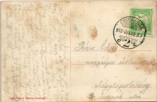 1912 Érsekújvár, Nové Zámky; Nyitra folyó hídja. Vasúti tőzsde kiadása / Nitra river bridge (fl)