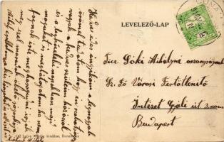 1916 Dunamocs, Mocs, Moca; Római katolikus templom és iskola. Lajos Mihály kiadása / Roman Catholic ...