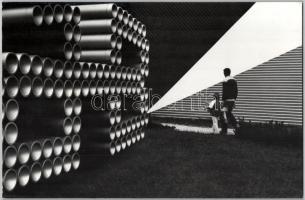 cca 1974 Gebhardt György (1910-1993) budapesti fotóművész hagyatékából, feliratozott vintage fotóművészeti alkotás (Kompozíció), kasírozva, 25,7x39,2 cm