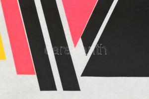 Bőszin Endre (1912-): Konstruktivista kompozíció, 1969. Tempera, papír, jelzett, üvegezett keretben,...