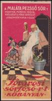 cca 1920-1930 Maláta pezsgő sör, Fővárosi Sörfőző Rt. Kőbánya számolócédula, 12,5x6 cm