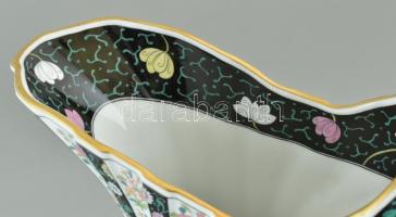 Herendi SN (Siang Noir) mintás barokk kancsó. Kézzel festett porcelán.Hibátlan, jelzett. m: 34 cm