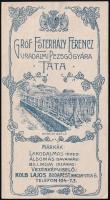 cca 1930 Gróf Esterházy Ferencz uradalmi pezsgőgyára Tata számolócédula, apró sérüléssel, 12,5x7 cm