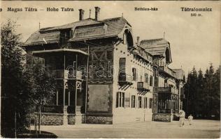 Tátralomnic, Tatranská Lomnica (Magas Tátra, Vysoké Tatry); Bethlen ház. Kuszmánn Gyula kiadása / villa