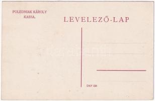 1911 Kassa, Kosice; Poledniak Károly vasöntő és gépgyáros üzemének udvara vasáruval / iron foundry a...