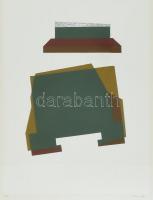 Mark (Márkus), Anna (1928-): Geometrikus kompozíció. Szitanyomat, papír, jelzett, számozott (1740). Fa keretben, 45×34 cm.