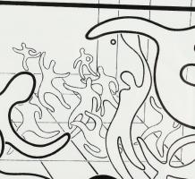 Victor Vasarely (1908-1997): Játék. Szitanyomat, papír, jelzett és számozott (96-100). 25x39,5 cm. Ü...