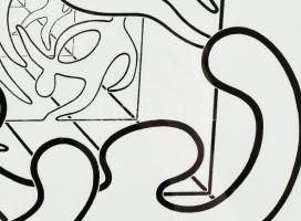 Victor Vasarely (1908-1997): Játék. Szitanyomat, papír, jelzett és számozott (96-100). 25x39,5 cm. Ü...