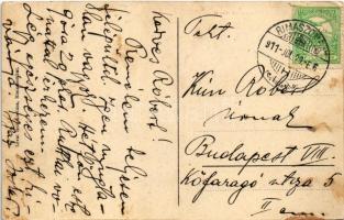 1911 Rimaszombat, Rimavská Sobota; Erzsébet tér, Gömör szálloda, Első magyar biztosító tápintézet üg...