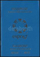 1967 Expo 67 Passeport de 7 Jours, 7-day Passport / az 1967-es montreali világkiállításra szóló, hét napos útlevél, belépő, pecsétekkel