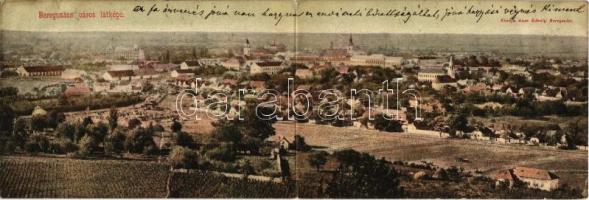 1902 Beregszász, Beregovo, Berehove; Auer Károly kiadása. két-részes kinyitható panorámalap / 2-tiled folding panoramacard (EB)