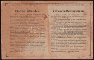 cca 1910 Ehrentreu és Fuchs Testvérek bútornagykereskedése képekkel illusztrált árjegyzéke. Bp., Ste...