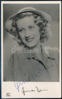 Simor Erzsi (1913-1977) színésznő aláírása őt ábrázoló fotólapon