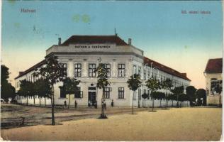 1915 Hatvan, Állami elemi iskola. Vasúti levelezőlapárusítás 8. sz. (EK)