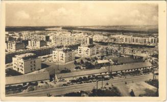 1952 Dunaújváros, Dunapentele, Sztálinváros; látkép az építkezésről. Művészeti Alkotások
