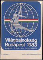 1983 Budapest, Atlétikai Világbajnokság villamosplakát, Offset és Játékkártya Nyomda Bp., sarkain apró lyukakkal, 24x17 cm