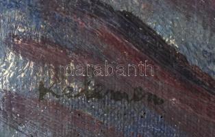 Kelemen Emil (1895-1975): Szamárháton, 1928. Olaj, vászon, jelzett. Hátoldalán datált. Javított. Fa ...