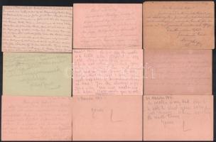 cca 1914-1920 Lónyay Stephanie királyi hercegnő levelezése az oroszvári Lónyay-kastélyban 1914-1917 ...