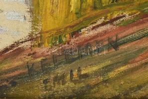 Kelemen Emil (1895-1975): Csendélet tájban. Olaj, vászon, jelzett. Fa keretben, 78x61,5 cm / Oil on ...