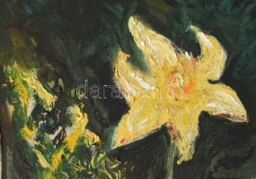 Kelemen Emil (1895-1975): Csendélet tájban. Olaj, vászon, jelzett. Fa keretben, 78x61,5 cm / Oil on ...