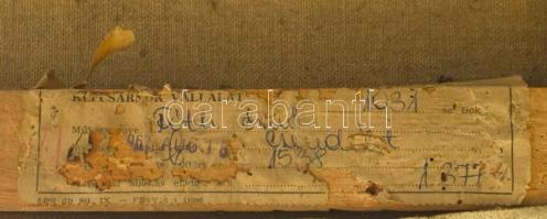 Fóth Ernő (1934-2009): Dinnyés csendélet, 1960-as évek. Olaj, vászon. Jelzett. A hátoldalán autográf...