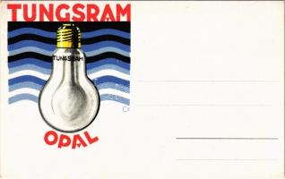 Tungsram Opal villanykörte reklám képeslap / light bulb advertisment postcard s: Csemiczky Tihamér