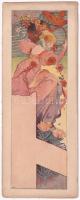 Jugendstil Post-Karte / Art Nouveau postcard. Achr. (?) (25,7 x 10 cm)