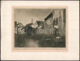 1925 Ritter aláírással, művészfólián keresztül másolt, festészetutánzó stílusú vintage fotó, 16x21 cm, karton 25x32,5 cm