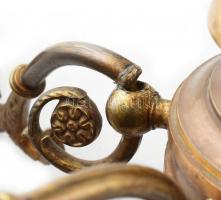 Ferdinand Barbedienne (1810 - 1892): Aranyozott bronz csillár 6 karos, gyertyaizzós (kopott, sérülés...